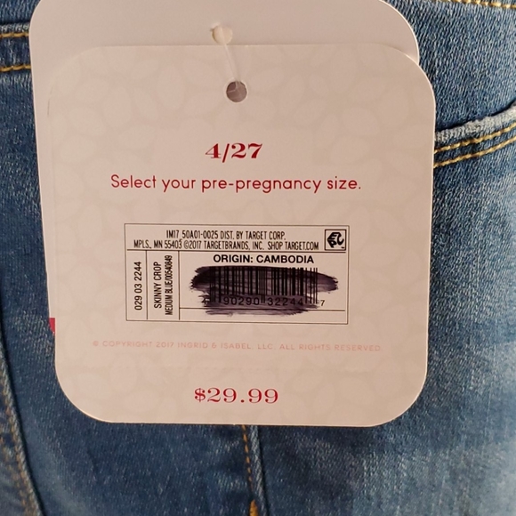 Blue Maternity Jeans Skinny Maternity Crop Jeans - Picture 6 of 6